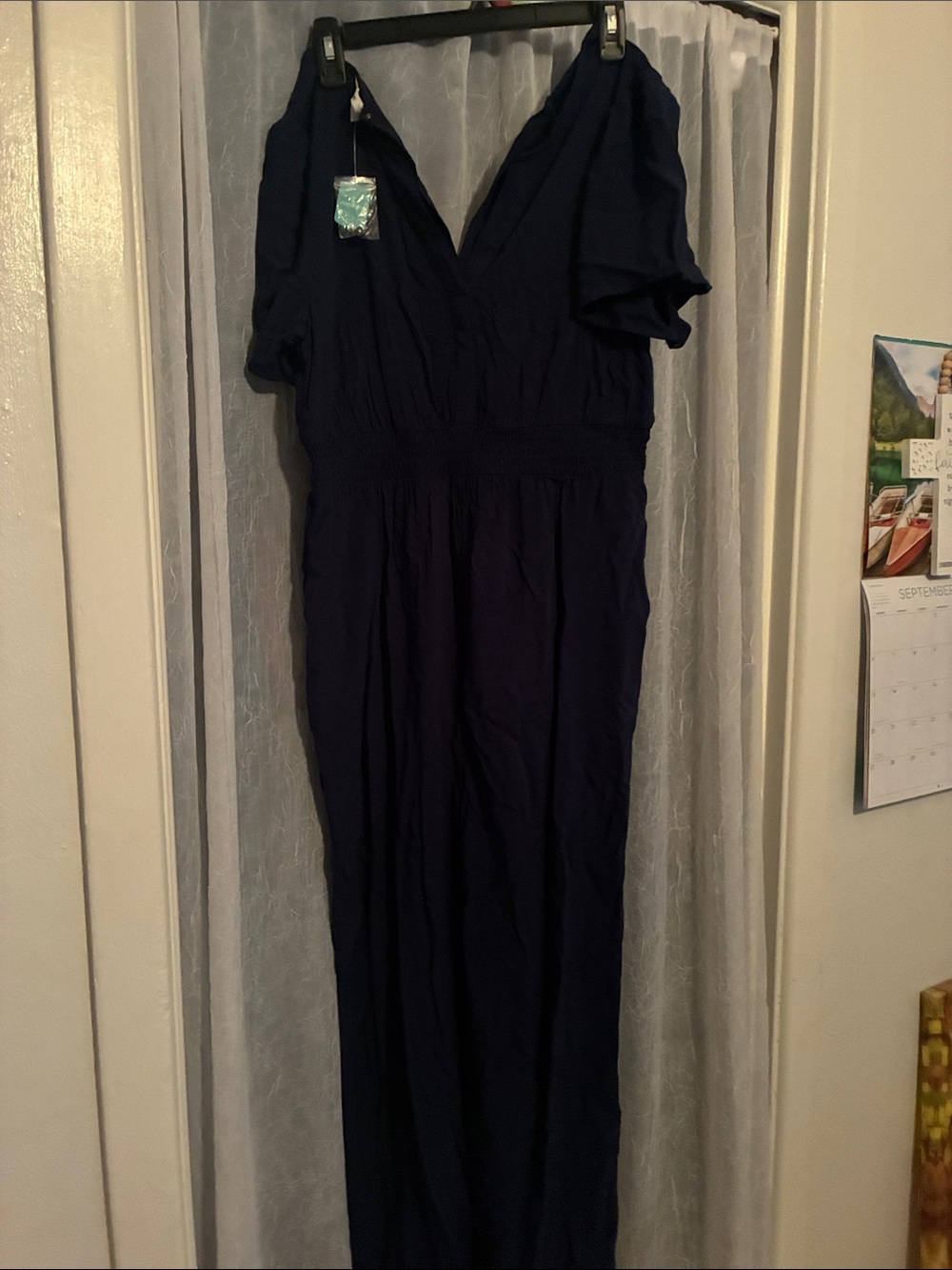 Women's V-Neck Jumpsuit Navy Blue
